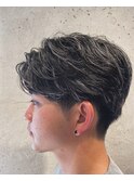 ハイライト×センターパート
