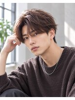 MEN's Baguz MEN'Sカット/ MEN'Sパーマ/ MEN'Sカラー 韓国風センターパートニュアンスパーマ束感メンズトレンドヘア