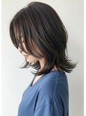 30代40代外ハネミディアムレイヤー髪質改善酸性ストレート