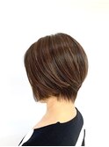 小顔/ショートボブ/前下がりボブ/ハイライト/30代40代50代