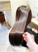 カーキグレージュ/大人かわいいヘア/フェザーバング/大宮/関塚