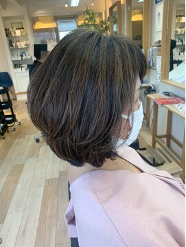 オーシャン(Ocean) [OCEAN Hair&Life藤原純] 白髪ぼかしハイライトひし形ボブ☆