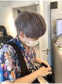 シルバーホワイトカラーケアブリーチダブルカラーメンズカット