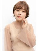 大人かわいい前髪セシルカットココアブラウンフリンジウェーブ