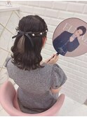 ボブさんでも出来る編み込みハーフアップ＊まゆ