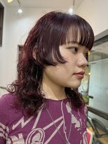 ナループロアオハナ(Nalu pu loa ohana)&nbsp;姫カット/ウルフパーマ/パーマ/ワインレッド/レッド