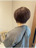 ふんわりショートボブ/ピンクベージュカラー