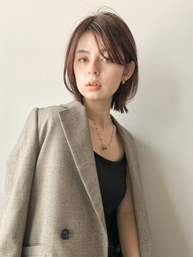 エンス 銀座(Ence) くすみベージュ/ボブ/前髪/レイヤー/髪質改善/縮毛矯正/銀座