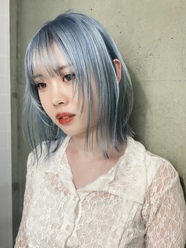 キャロルガーデンズ ボコカ 表参道(Carroll Gardens bococa) 【azu】水色 ブリーチ レイヤー ブリーチ