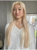 ホワイトブロンド　ホワイトカラー　抜きっぱなしブロンド
