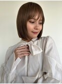 艶髪オリーブベージュ前下がりミニマルボブp1上尾20代30代40代