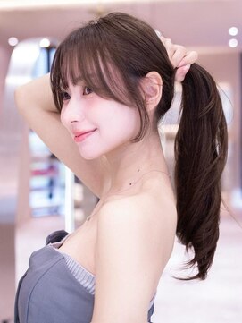 ハバナ 新宿(HAVANA) 顔周りミディアムレイヤーカット×ダークアッシュ/髪質改善