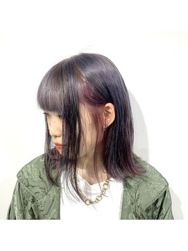 プランクスター(prankster) [prankster]インナーカラーピンクの切りっぱなしラベンダー