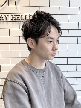 オールデイハローズ(ALL DAY HELLO'S) 束感ナチュラルショート【河原町】３０代ニュアンスモテパーマ