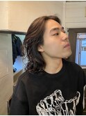 ダークアッシュアッシュブラックカルマパーマベリーショート