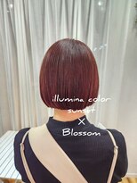 ヘアーリビングリコ 新潟笹口店(hair living Liko)&nbsp;イルミナカラーで作る赤味カラー/シンプルなボブ