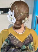 ヘアアレンジ 成人式 卒業式 振袖 水引 タイト ローシニヨン