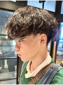 無造作波巻きニュアンスパーマシャドウパーマフェザーパーマ暗髪