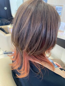 ヘアショップエヌアンドエー 久喜 栗橋店(hairshop N&A) ウルフ×インナーカラー オレンジ/ピンク/ボブウルフ