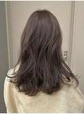 ブリーチなしラベンダーブラウンベージュレイヤー春カラー
