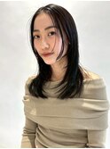 レイヤーカット 韓国風レイヤーカット センターパート 艶髪 20代