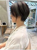 透明感カラー ボブ 前髪 ショート カラー ブリーチ&ダブルカラー