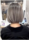 ハイライトバレイヤージュボブミルクティーケアブリーチ