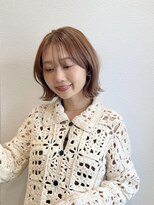 グリーンミドル(GREEN middle)&nbsp;ボブ/外ハネボブ/ボブアレンジ/ピンクベージュ/透明感カラー