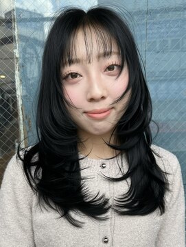 ボコカ(bococa) 大人女性韓国風レイヤー顔周りレイヤーワンホンレイヤー