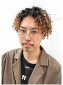 メンズパーマ・スパイラルパーマ・メンズヘア・ブリーチ
