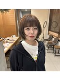 レイヤーボブ × オリーブベージュ