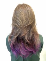 バード(bird)&nbsp;ハイライト毛先パープルグラデーションカラー