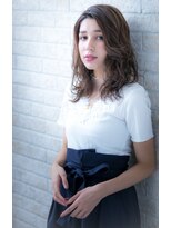 ヘアーアートシフォン 池袋西口店(Hair art chiffon)&nbsp;厚めバングクラシカルワンレンフェザーロングセンターパート
