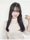 大人女性でもできるシースルーバング 