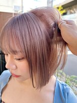 セイドット リー(Say. Ree)&nbsp;say.ベビーピンクハイトーンカラー韓国似合わせカットミニボブ