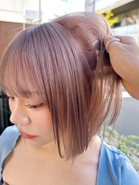 セイドット リー(Say. Ree) say.ベビーピンクハイトーンカラー韓国似合わせカットミニボブ