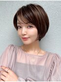 ショートボブ/シースルー前髪