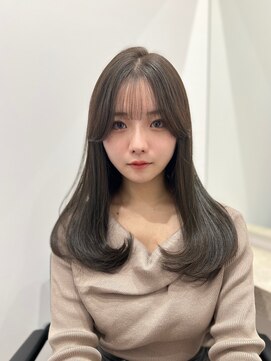 ディジョン 自由ヶ丘(Dijon) 韓国顔まわりレイヤーカットグレージュオリーブベージュブラウン