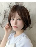 ハイライトで白髪ぼかし★くびれショートボブ　新宿