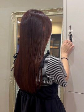 透明感カラー/ブラウンレッド/ストレートロング