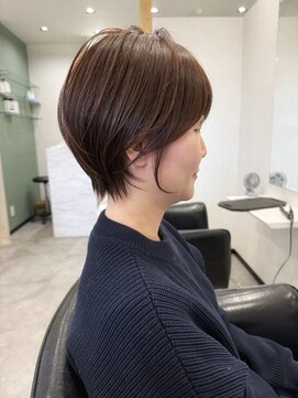 ミツボシ 本八幡(MITSUBOSHI) 脱白髪染め/ココアブラウン/ベージュ/小顔ショートボブ[本八幡]