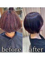 アッシュ 等々力店(Ash)&nbsp;ショートボブ丸み矯正＆ラベンダーカラー