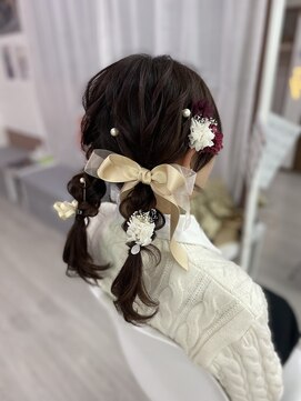 ホワイト(White) 編み込みツイン