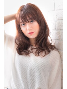 エルデ ナインズ ヘアー スタンド 川口店(elde 9's HAIR STAND) 25モーブカラーのワイドバングで大人かわいいくびれミディ 川口