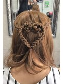 編み込みヘアアレンジハートTRICKstyle!