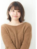 ルエ(rue)&nbsp;ジグザグバング ミニマムボブ ノットヘア ボルドー ワンレン