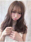 シースルーバング×セミロング