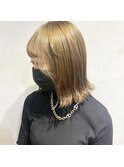 【 1ブリーチで、赤み抑えた明るいオリーブベージュ!! 】