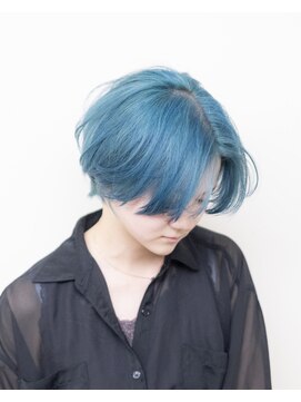 ルプラ ガーデン(le-pla garden) ブルー#水色#ショート#ケアブリーチ#ダブルカラー#豊橋#豊川