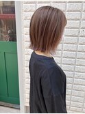 ミルクティブラウン_切りっぱなしボブ